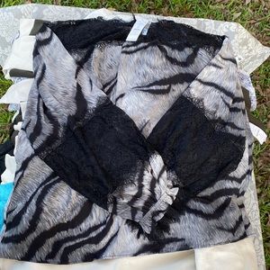 White House Black Market Lace Yoke Blouse